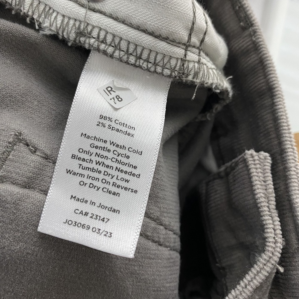 2/$30 Talbots Corduroy Pants Women Sz 12 Gray Straight Leg Pant Cotton - Picture 9 of 14